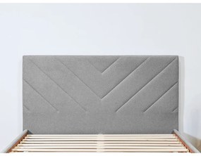 Világosszürke kárpitozott franciaágy ágyráccsal 160x200 cm Romane – Bobochic Paris