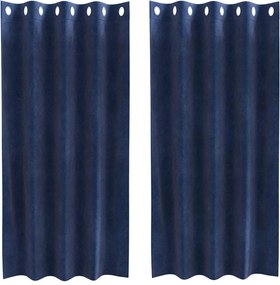 vidaXL Sötétítő függönyök 2 pcs Sötét kék 140 x 175 cm Bársony