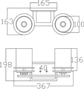 Kichler HENDRIK KL-HENDRIK2-BATH Fali lámpa 2x3,5W/G9 2x320LM IP44