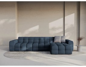 Sötétkék sarokkanapé (jobb oldali-heverő résszel) Kendal – Micadoni