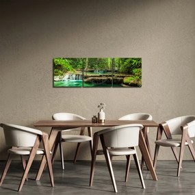 Kép - Erawan vízesés Kanchanaburiban, Thaiföldön (órával) (90x30 cm)