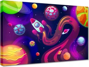 Vászonkép 30x20 Űrrakéta repül egy új bolygóra