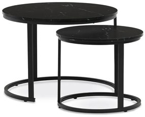 Konferenciaasztalok szett, fekete márvány, 2 db