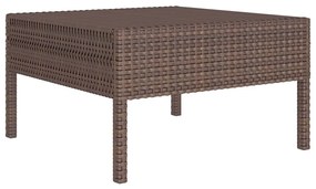 10 részes barna polyrattan kerti bútorszett párnákkal