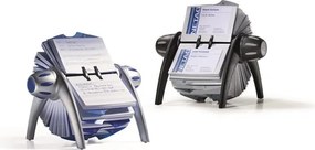 Névjegykártyatartó, műanyag, 400 db-os, forgatható, fekvő, DURABLE, VISIFIX®, fekete (DB241701)