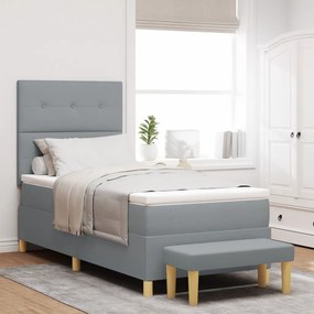 Boxspring Ágy Matraccal és Pad Light Grey 80x200 cm Szövet
