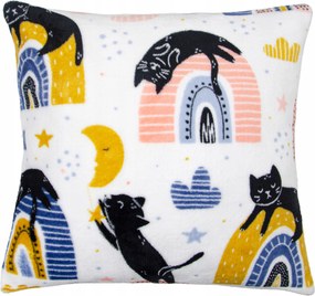 Puha színes párnahuzat cica, macska motívummal