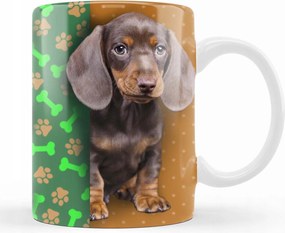 Kutyás bögre Tacskó kutya ajándék kütyü 330 ml