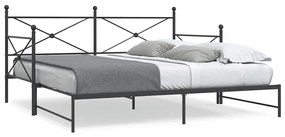 kihúzható kanapéágy matrac nélkül fekete 100x200 cm acél