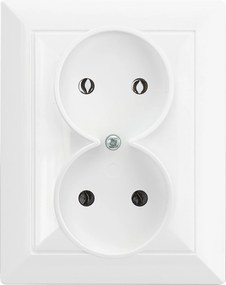 Dupla p/t aljzat 2x2P Pearl, 16A, 250V, PT-5 P, fehér
