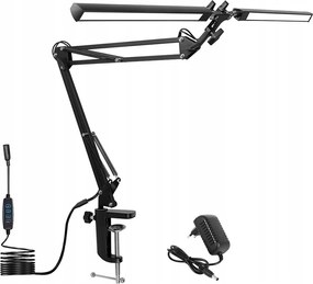 Dupla LED-es asztali lámpa Erős 24W Állítható 3 szín Usb