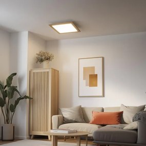 Brilagi - LED Dimmelhető lámpa SLIMFRAME WOOD LED/36W/230V 49,5x49,5 cm + távirányító