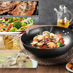 Wok serpenyő konyhai kiegészítőkkel