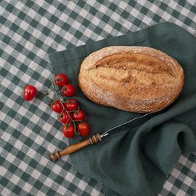 Len tányéralátét 35x45 cm Forest Green Gingham – Linen Tales