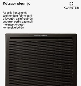 Klarstein Hot Spot Slimcurve Double Wave, konvektor, 2 az 1-ben fűtőtest, 1000 W, heti időzítő, fekete