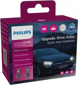 KÉSZLET 2x LED Autó izzó 11972 U2500 CX H7/H18 PX26d/PY26d-1/16W/12V 6000K