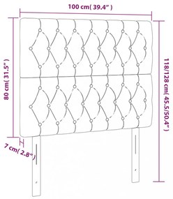 világosszürke szövet LED-es fejtámla 100x7x118/128 cm