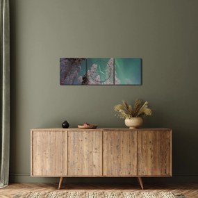Az aurora borealis képe fagyos fák felett (órával) (90x30 cm)
