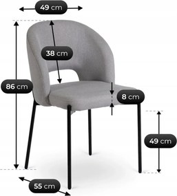 Krzesło BROS Szare/Czarne