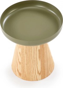 Gina kerek dohányzóasztal 40 cm - natúr / zöld