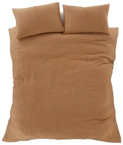 Barna kétszemélyes hosszabbított ágyneműhuzat 230x220 cm Muscat Waffle – Pineapple Elephant