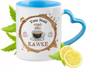 Modell Kék Bögre Szív Alakú Füllel Ajándék