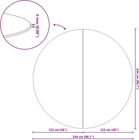 Medence alatlappal Fekete Ø 244 cm Nemes szövet