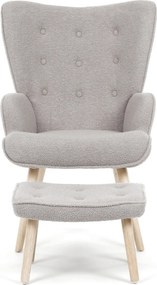 Relaxační křeslo, šedá, látka bouclé, AK-319 GREY2