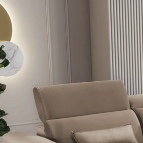 Világosbarna bársony kinyitható-tárolóhelyes sarokkanapé (jobb oldali-heverő résszel) Foble – ELTAP