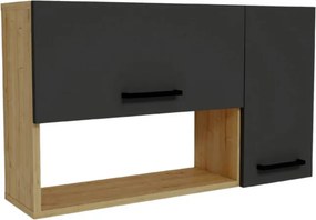 Akasya konyhaszekrény, zafír tölgy-antracit, 90 cm