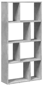 betonszürke szerelt fa könyvespolc 60 x 20 x 120 cm