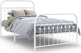 vidaXL fehér fém ágykeret fej- és lábtámlával 100 x 190 cm