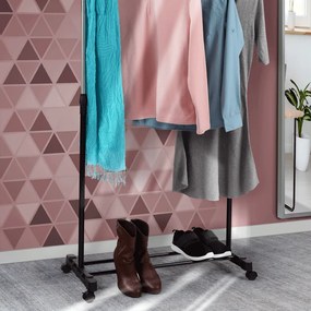 Görgős ruhaálvány, rozsdamentes fém/fekte műanyag, DOLFO NEW