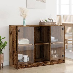 antik fa színű szerelt fa tálalószekrény 102 x 37 x 75,5 cm