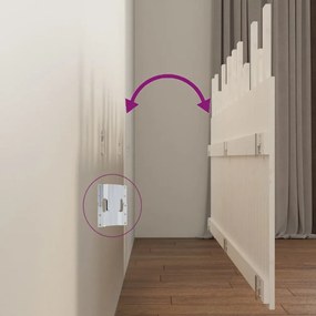 fehér tömör fenyőfa fali fejtámla 204x3x80 cm