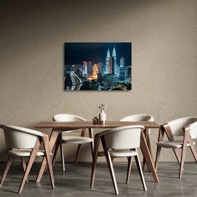Kép - Éjszaka Kuala Lumpurban (üvegen) (70x50 cm)