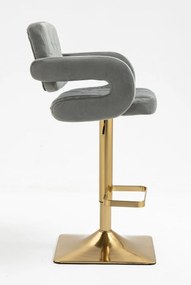 HR8403KW Acél modern velúr szék arany lábbal