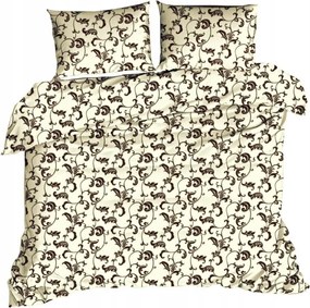 Ágyneműhuzat garnitúra 160x200 cm krém-barna mintás 510N Classic
