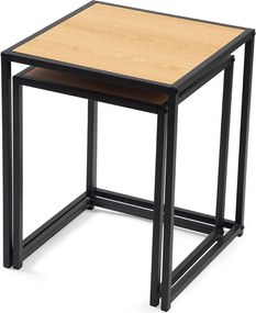 Tárolóasztal szett tölgyfa dekorral 2 db-os 38x38 cm Noah – Bonami Essentials