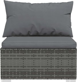 4 részes szürke polyrattan kerti ülőgarnitúra párnákkal