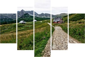 Kép - Hegyi táj házakkal (150x105 cm)