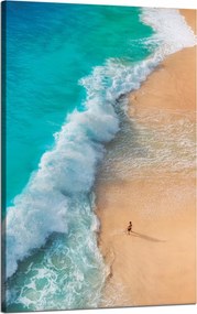 Vászonkép Férfi a tengerparton Hullámok Víz Nap 50x80 cm