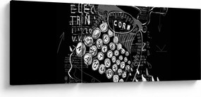 Kép - Rajz Banksy stílusában (órával) (90x30 cm)