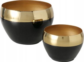 Fém Gyertyatartók Fekete Arany Kerek Tealight Gyertyához Malva 8,5X12 CM