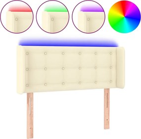 vidaXL krémszínű műbőr LED-es fejtámla 93 x 16 x 78/88 cm