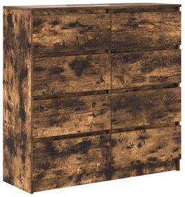 füstös tölgy színű szerelt fa tálalószekrény 100x35x99 cm