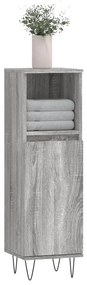 vidaXL szürke sonoma színű szerelt fa fürdőszobaszekrény 30x30x100 cm