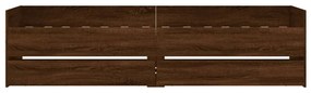 barna tölgyszínű műfa ágykeret fiókokkal 100 x 200 cm