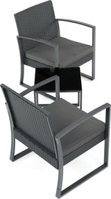 Kerti bútor szett 1+2, polyrattan, szürke, AZS-H1111 GREY