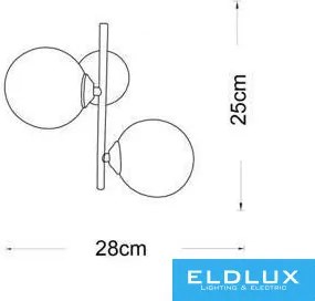 UNIVERSO Fali lámpa 2xG9 max.10w 280x250mm IP20 Óarany 5év
